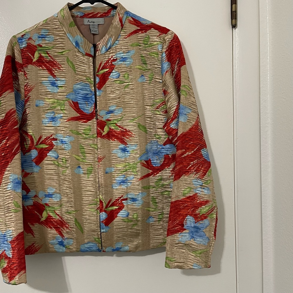 Analog Floral Women's Blazer - Red, Blue, Green, Gold